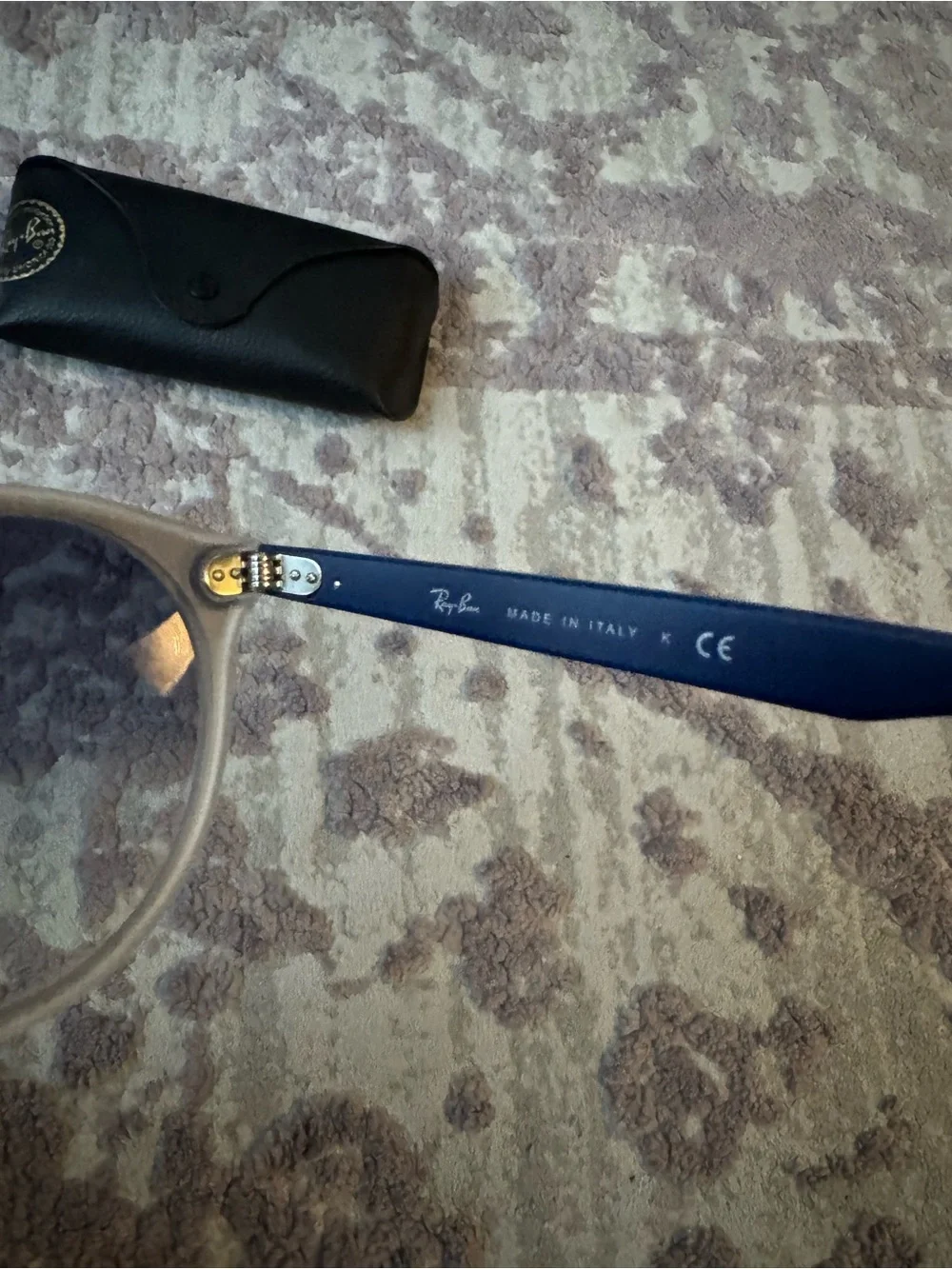 Ray-Ban Silver Frame Sunglasses with Blue Gradient Lenses